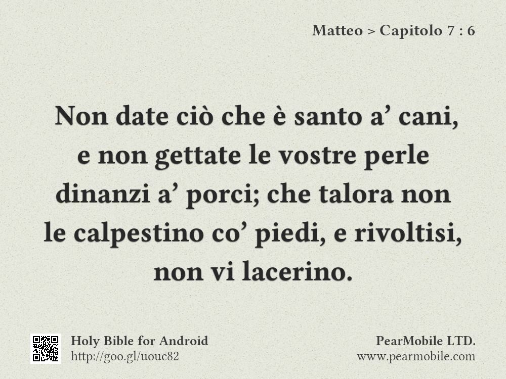 Matteo, Capitolo 7:6